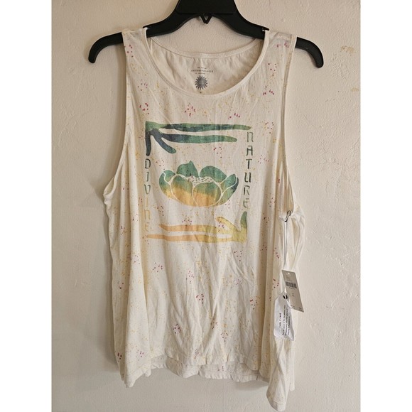 Anthropologie Tops - Anthropologie Sunkeep Top Womens XL White Sleeveless Tank Divine Nature